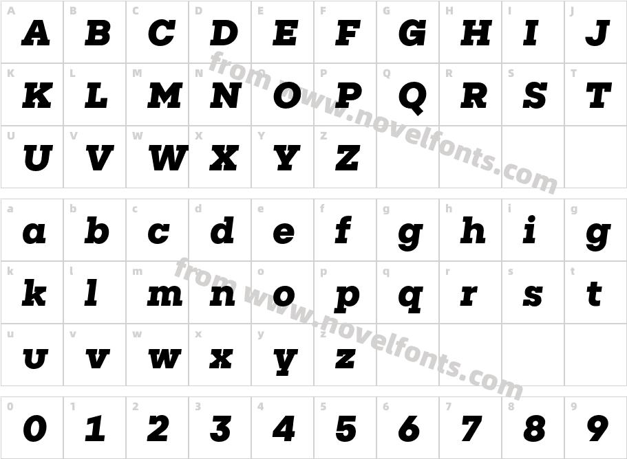 Rudi Heavy ItalicCharacter Map