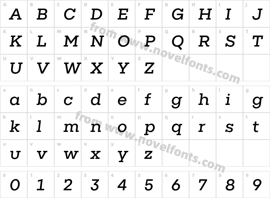 Rudi Medium ItalicCharacter Map
