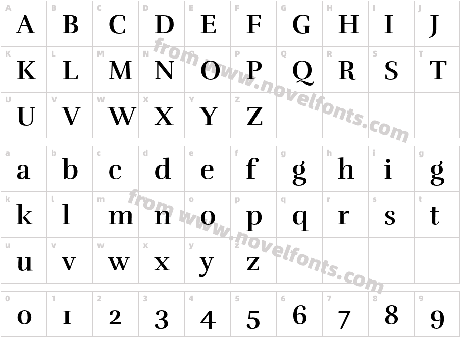 Rufina BoldCharacter Map