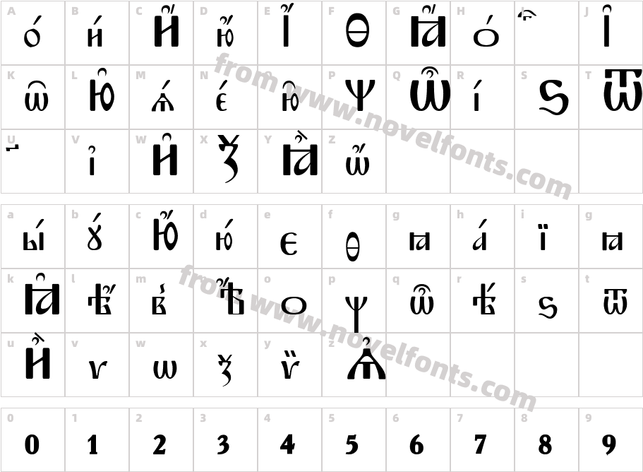 S Bib SlavCharacter Map