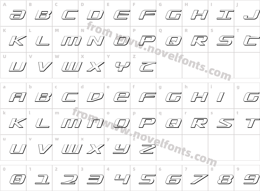 SDF 3D ItalicCharacter Map