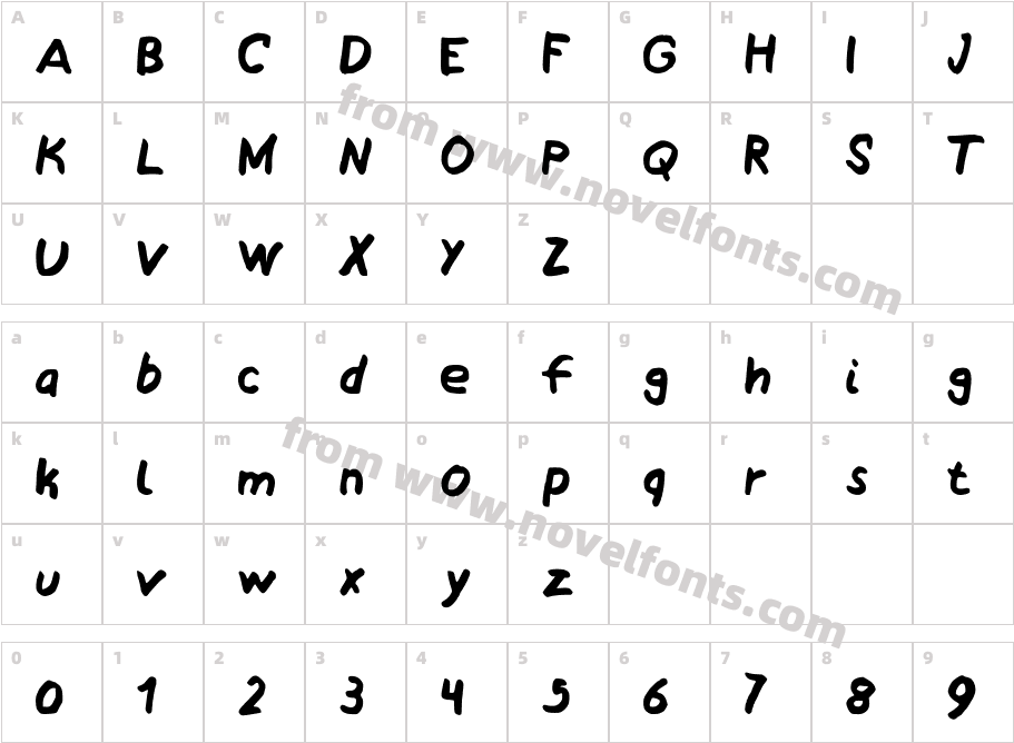 My Awesomated Handwriting MediumCharacter Map