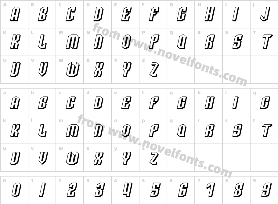 SF Archery Black SC Shaded ObliqueCharacter Map