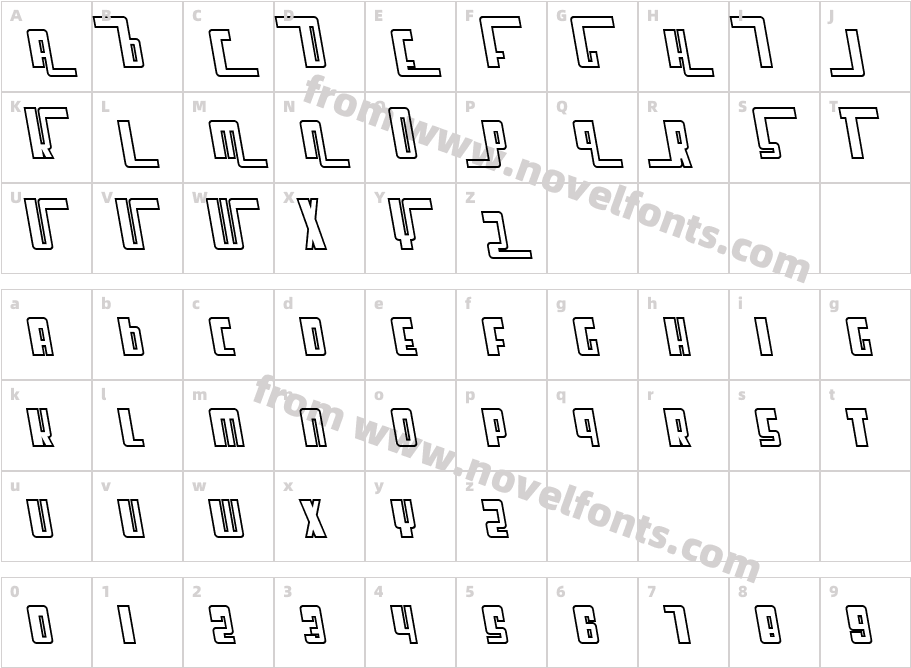 SF Cosmic Age Outline ObliqueCharacter Map
