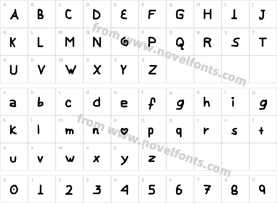 My Childish FontCharacter Map