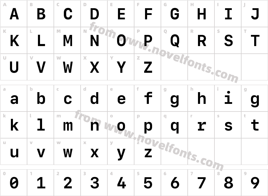 SF Mono BoldCharacter Map