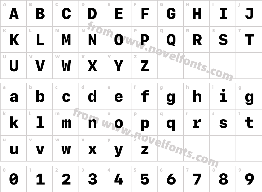 SF Mono HeavyCharacter Map
