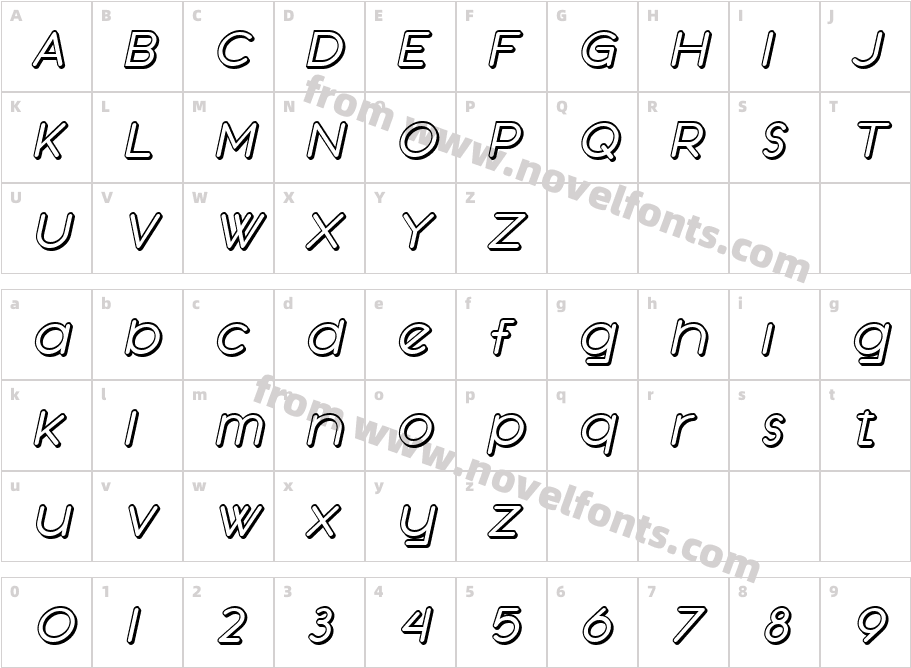 SF Orson Casual Shaded ObliqueCharacter Map