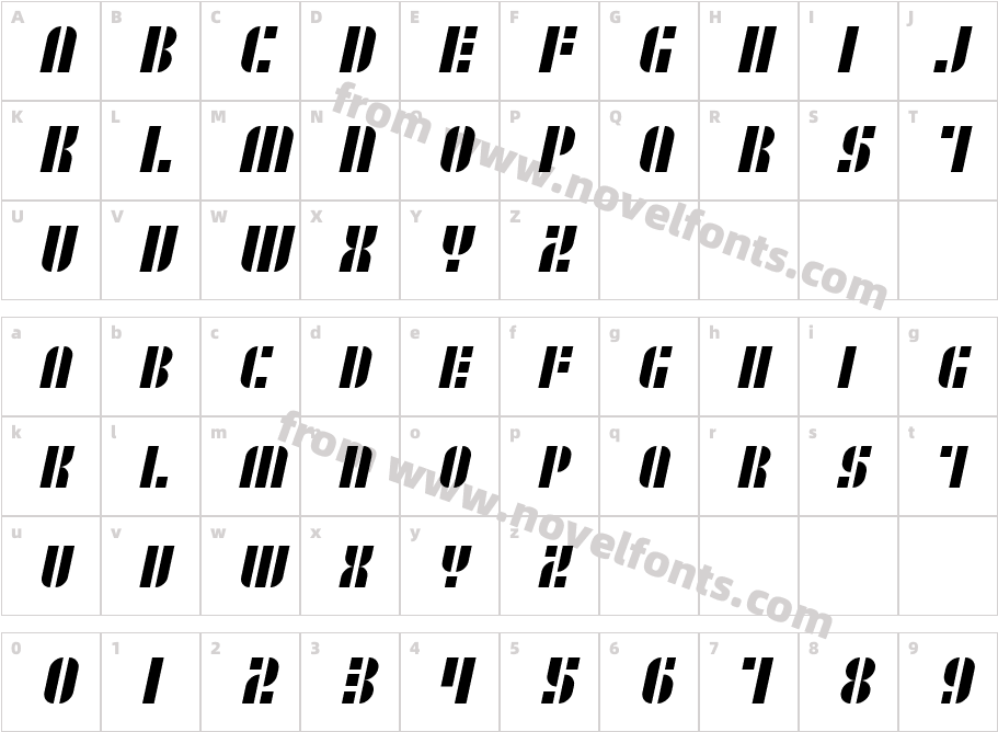 SF Retro Splice SCCharacter Map