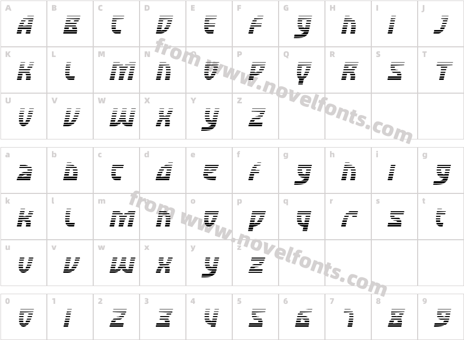 SF Retroesque FX ObliqueCharacter Map