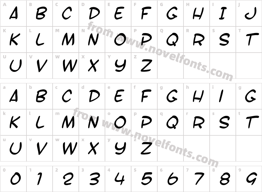 SF Toontime B ItalicCharacter Map