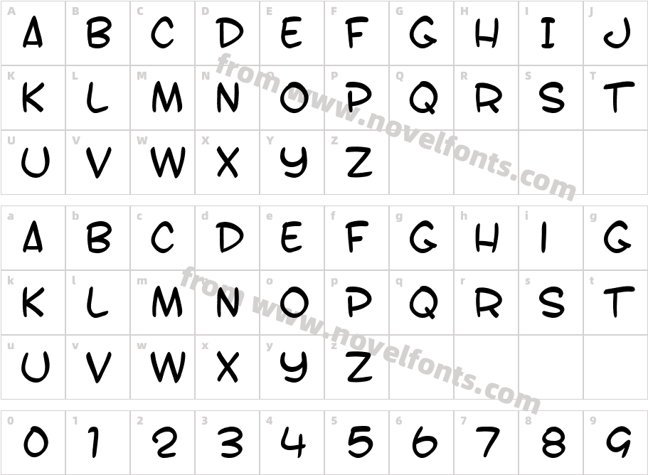 SF Toontime BCharacter Map