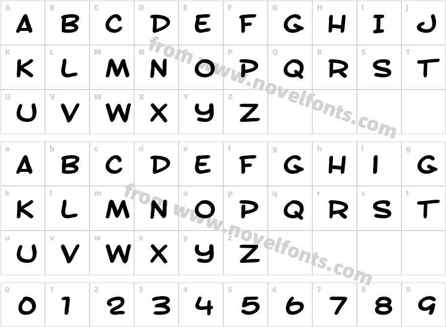 SF Toontime Extended BoldCharacter Map