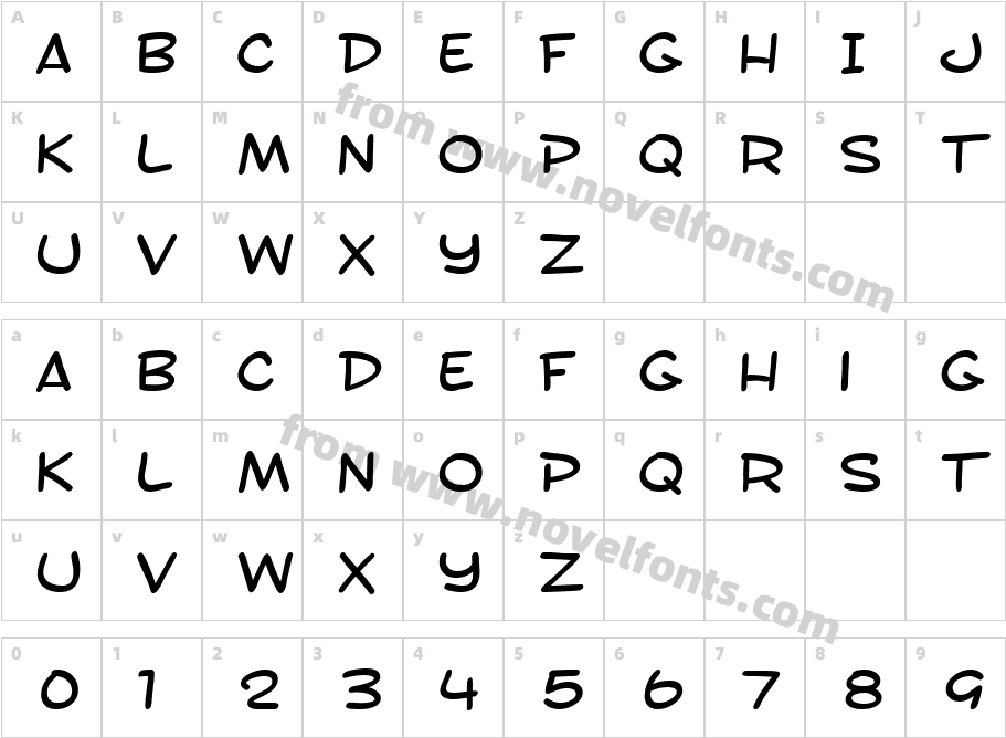 SF Toontime ExtendedCharacter Map