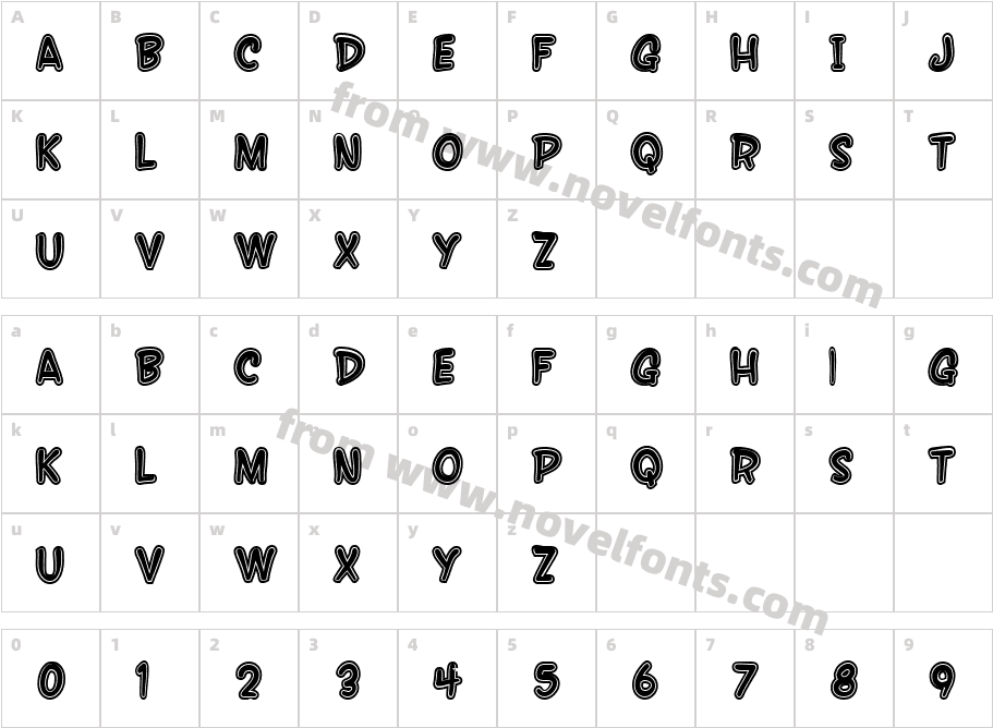 SF Wonder Comic InlineCharacter Map