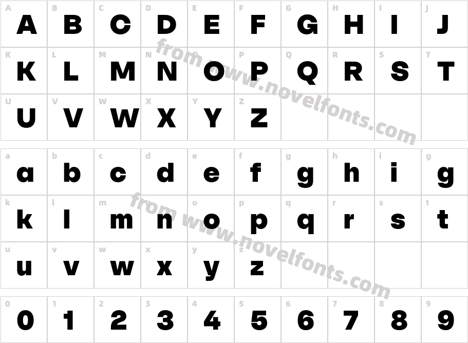 SFT Schrifted Sans TRIAL BlackCharacter Map