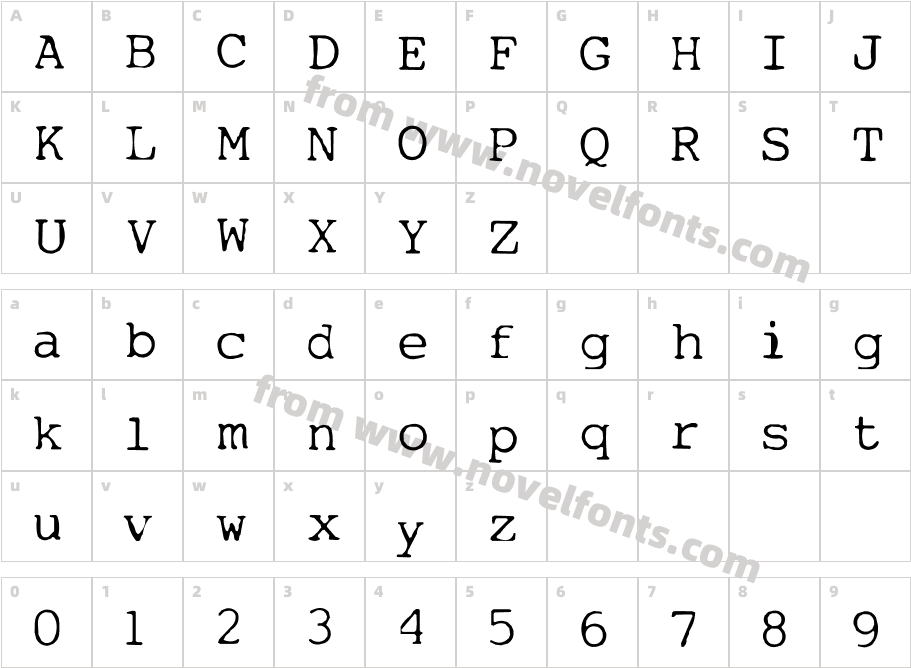 My type of fontCharacter Map