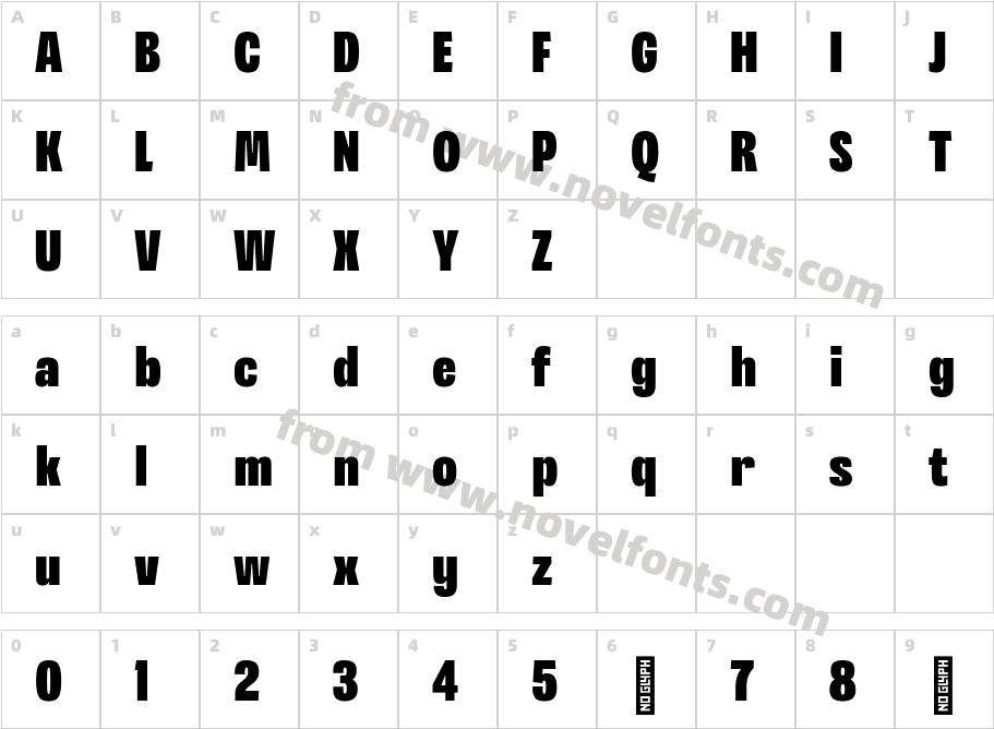 SG Mikura Extra Bold DEMOCharacter Map