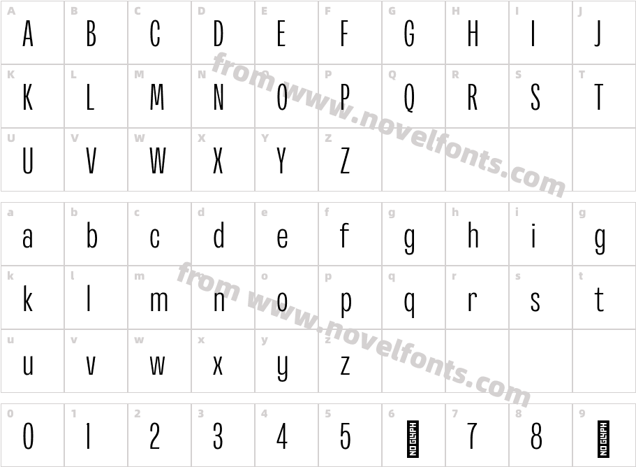 SG Mikura Extra Light DemoCharacter Map