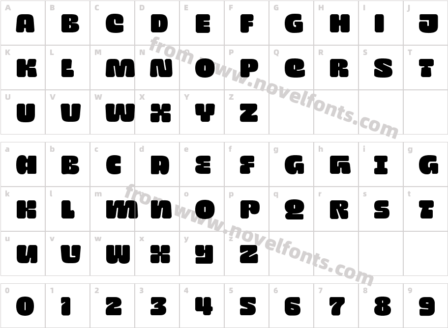 SG Noxville Regular DEMOCharacter Map