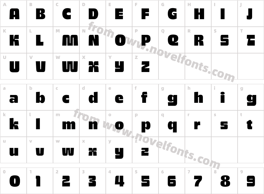 SG Takimon Extra Bold DEMOCharacter Map