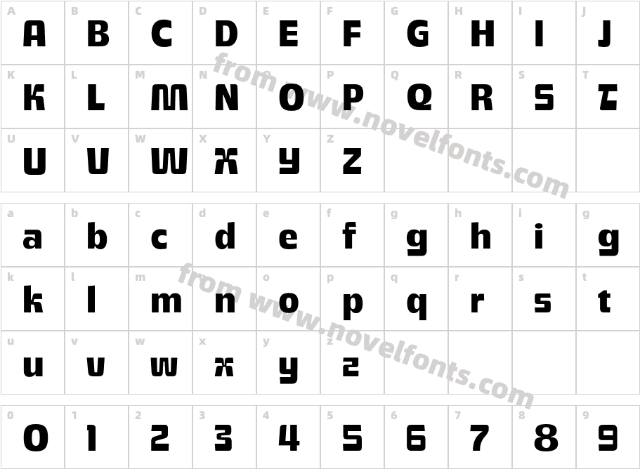 SG Takimon Semibold DEMOCharacter Map