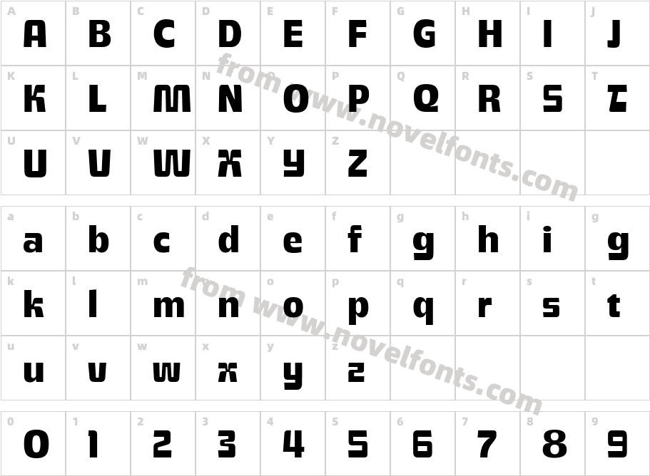 SG Takimon Semibold DEMOCharacter Map