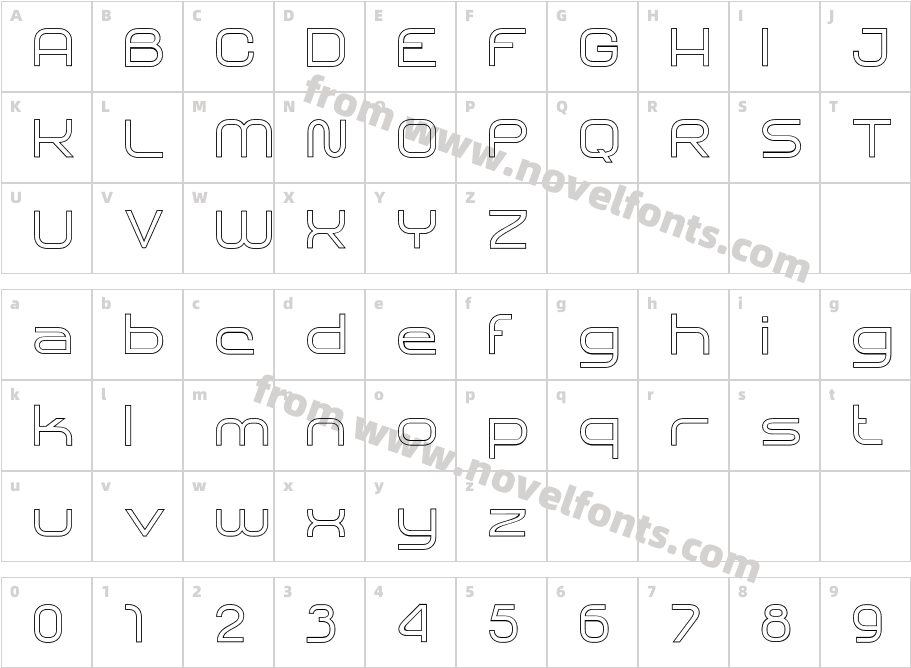 SHARY LINE MediumCharacter Map
