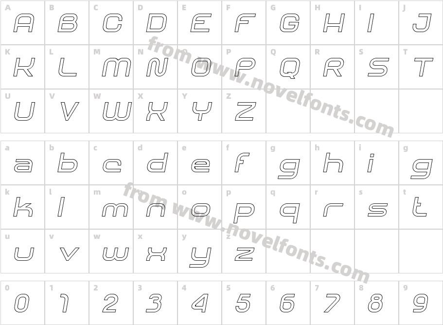SHARY LINE italic SemiboldCharacter Map