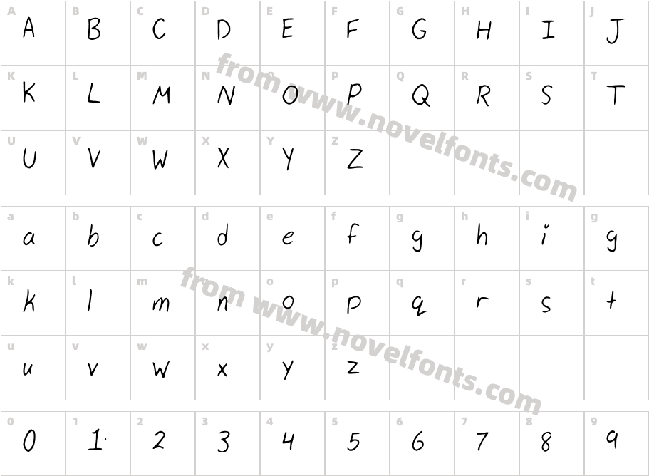 My_HandwritingCharacter Map