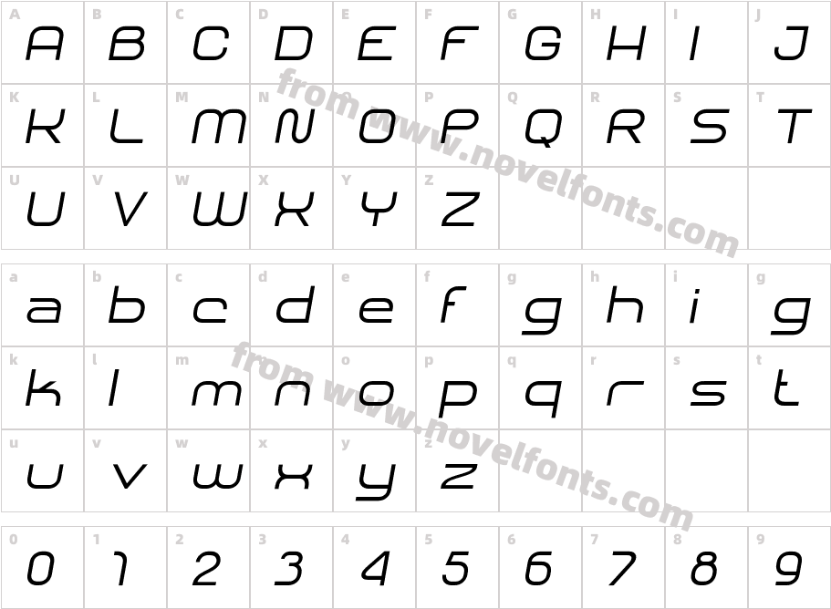 SHARY italic RegularCharacter Map