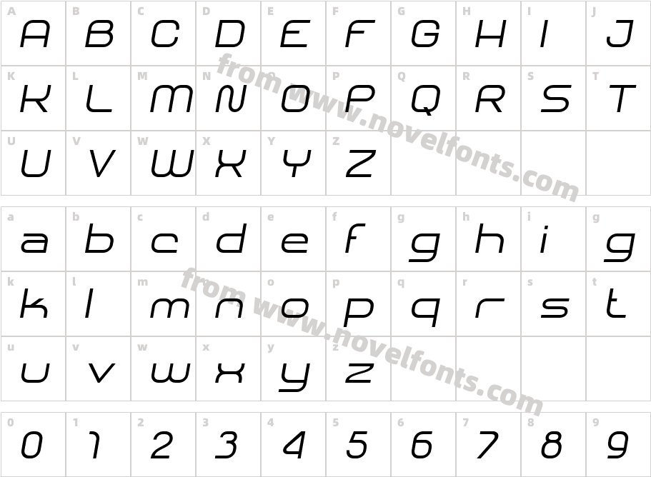 SHARY italic RegularCharacter Map