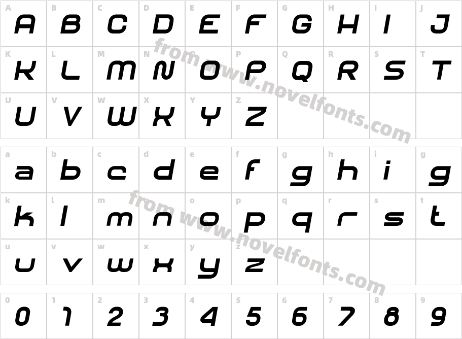 SHARY italic Ultra BoldCharacter Map