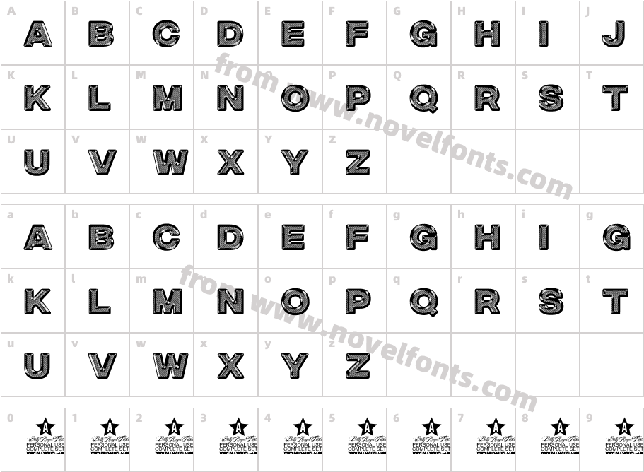 SILVERADO PERSONAL USE RegularCharacter Map