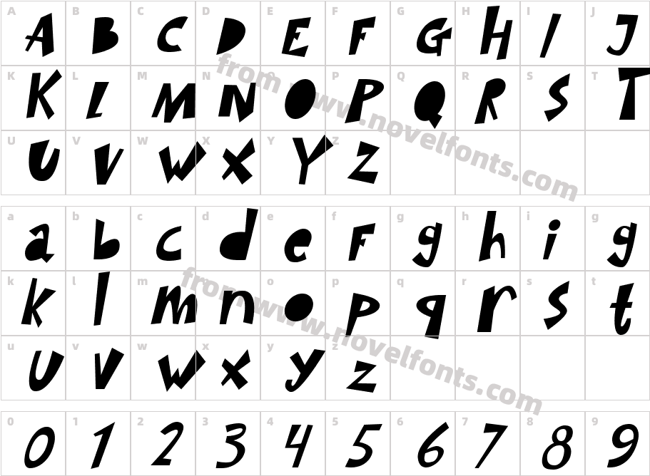 SIMBA KING ItalicCharacter Map