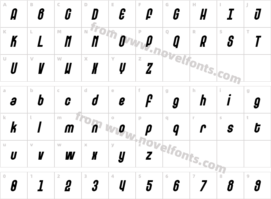 SK Barbicane Bold ItalicCharacter Map
