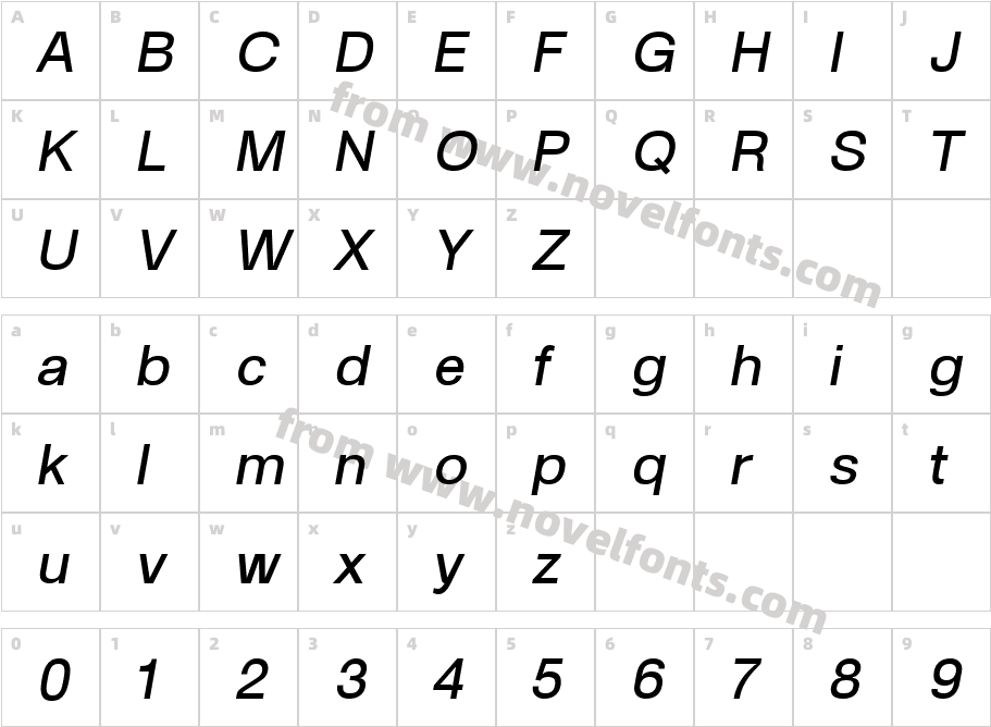 SK Goldilocks ItalicCharacter Map