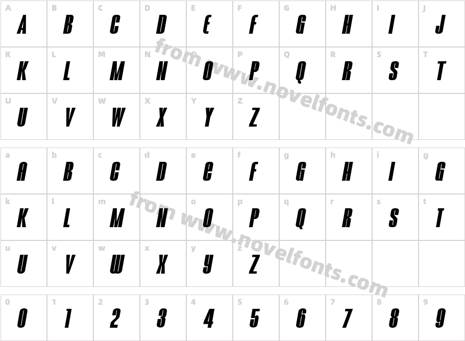 SLICKYBOHEM SLANTEDCharacter Map