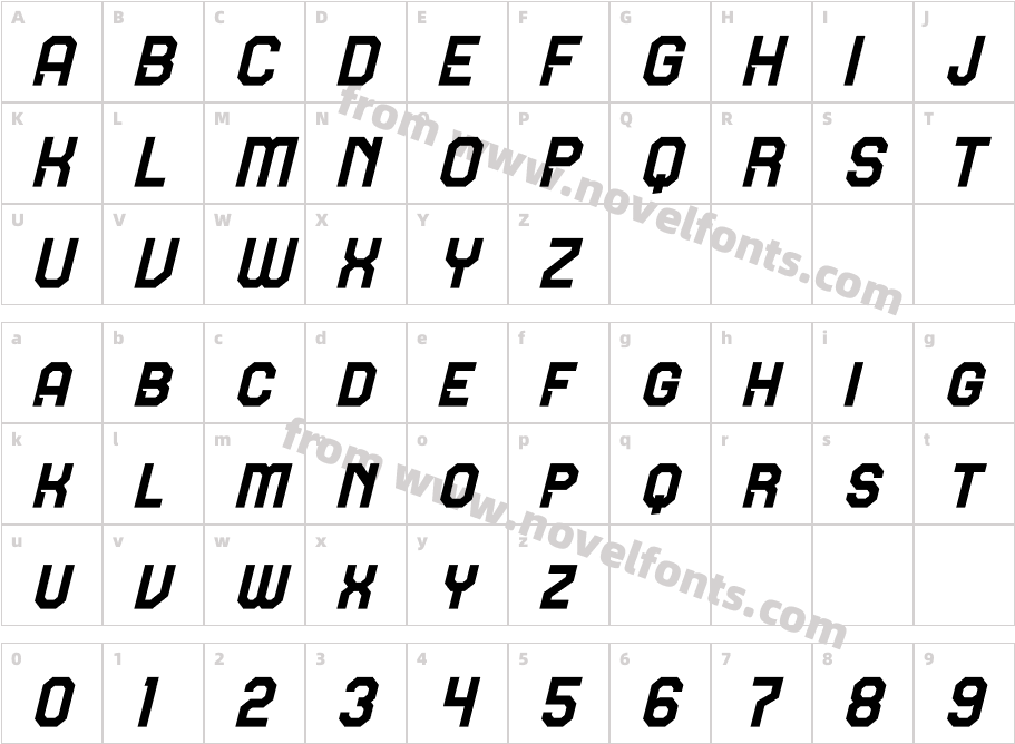 SMOKIND ItalicCharacter Map