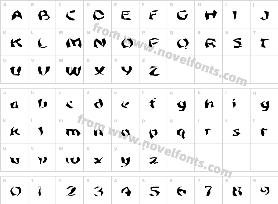 SMOLENS Kfont RegularCharacter Map