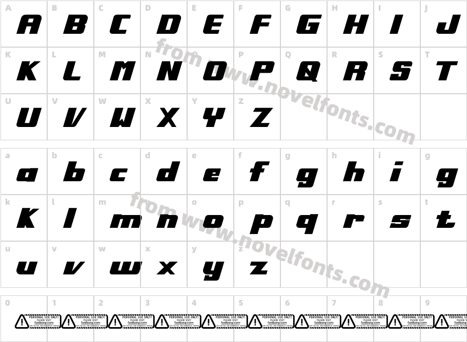 SPEEDRACECharacter Map