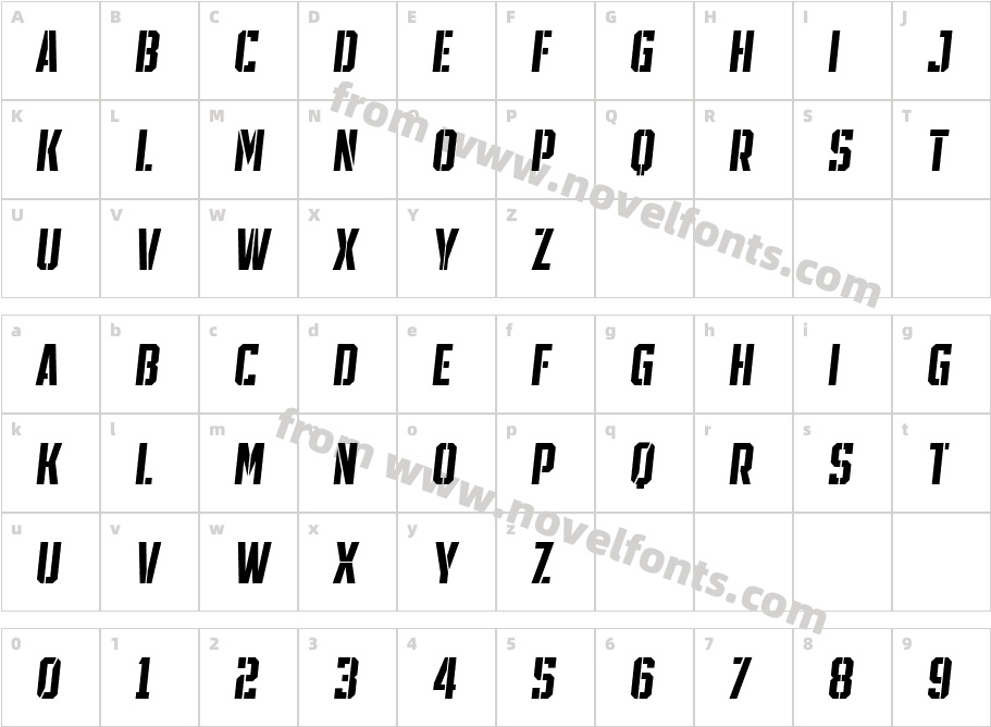 SPORTS HEADLINE STENCIL Sm Lt ItCharacter Map
