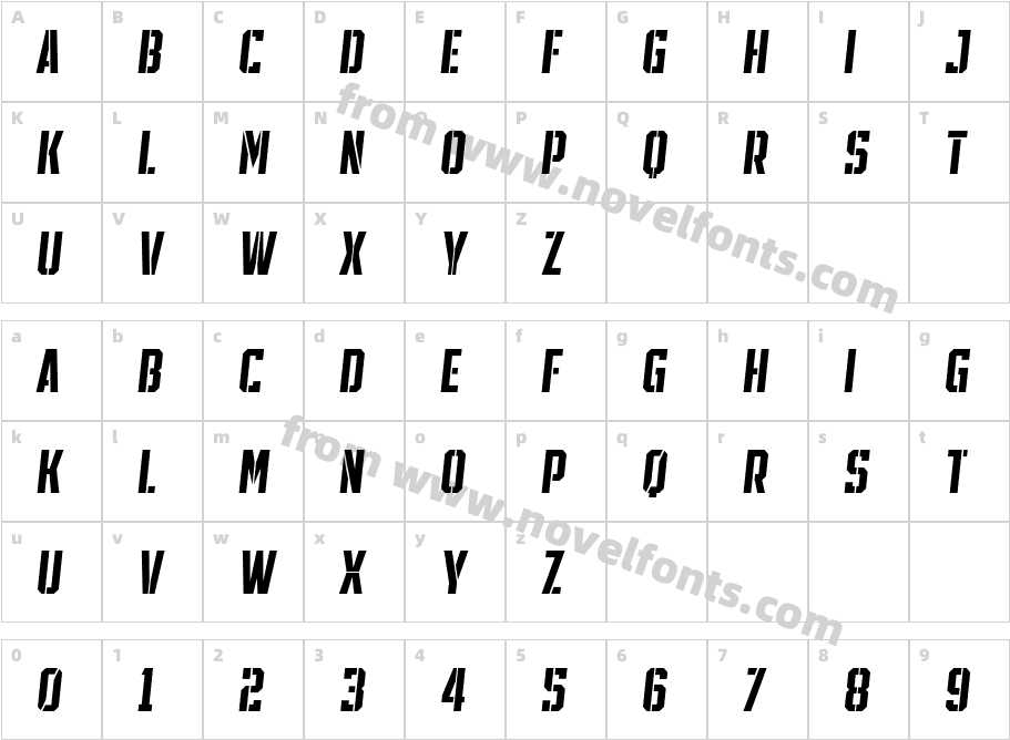 SPORTSHEADLINESTENCIL Sm Lt ItCharacter Map