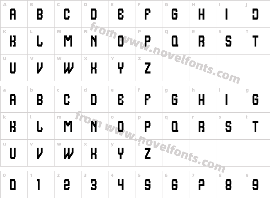 SQUADWARRIORFONT RegularCharacter Map