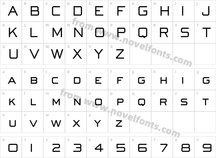 Sackers Gothic Square ATCharacter Map