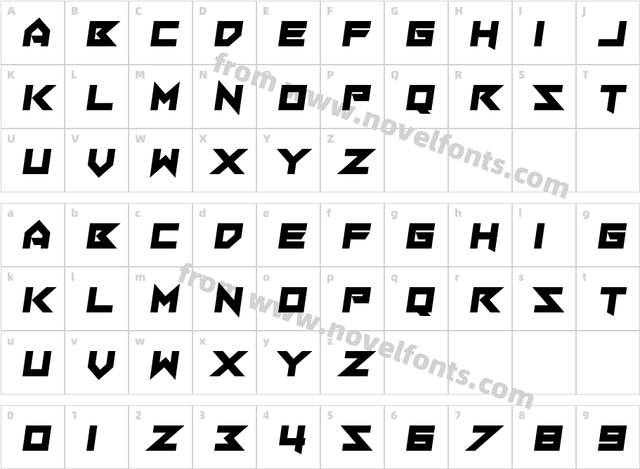 Sacred HertzCharacter Map