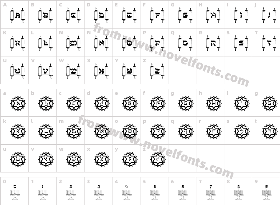 Sacred IconsCharacter Map