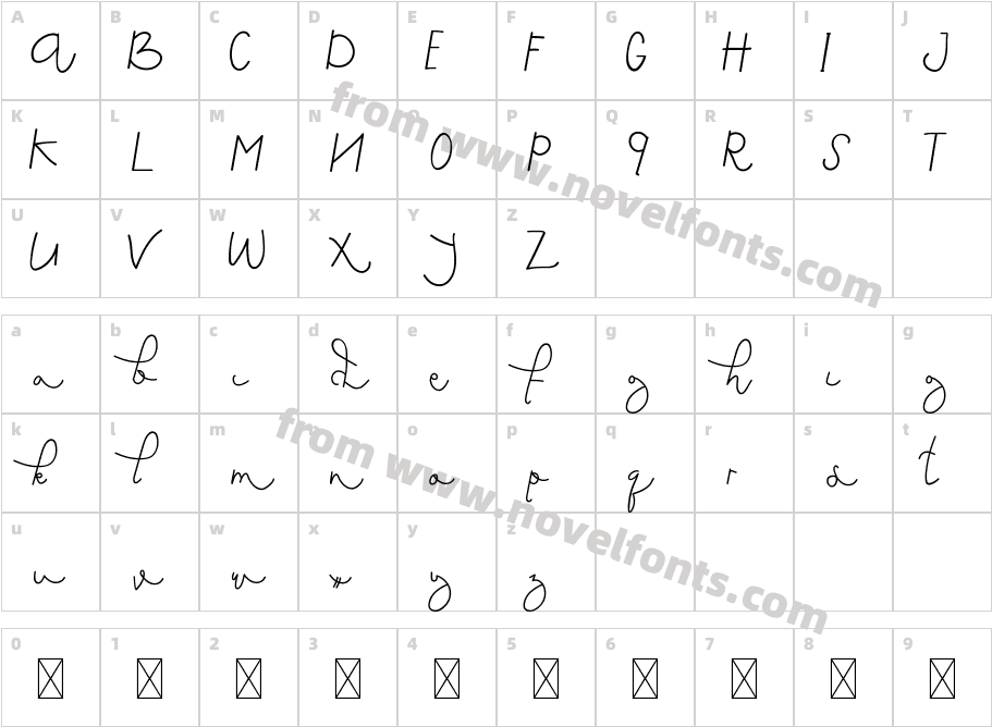 Saeela Nuary Demo RegularCharacter Map