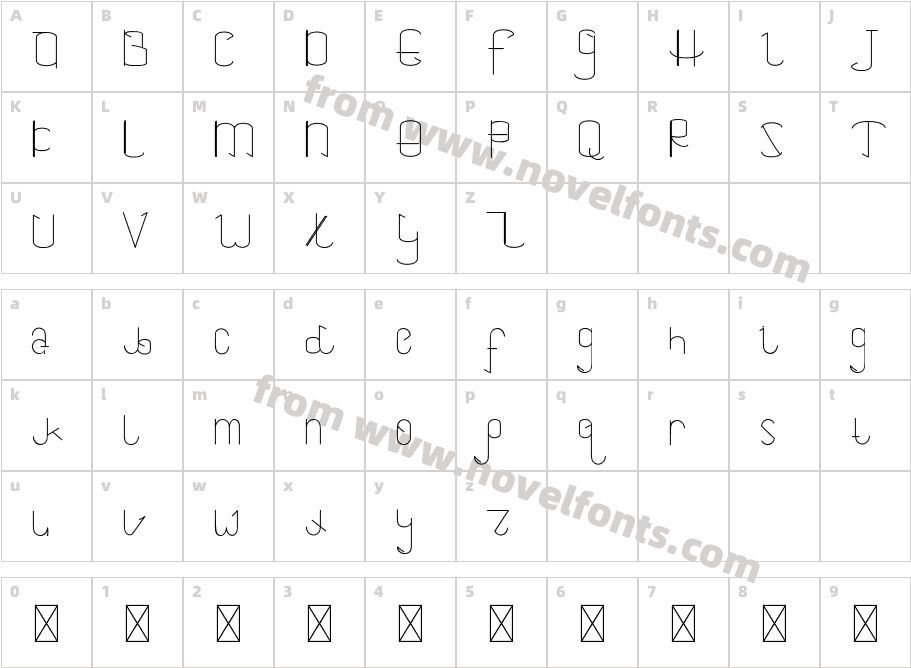 Saeela Nuary Demo SerifCharacter Map