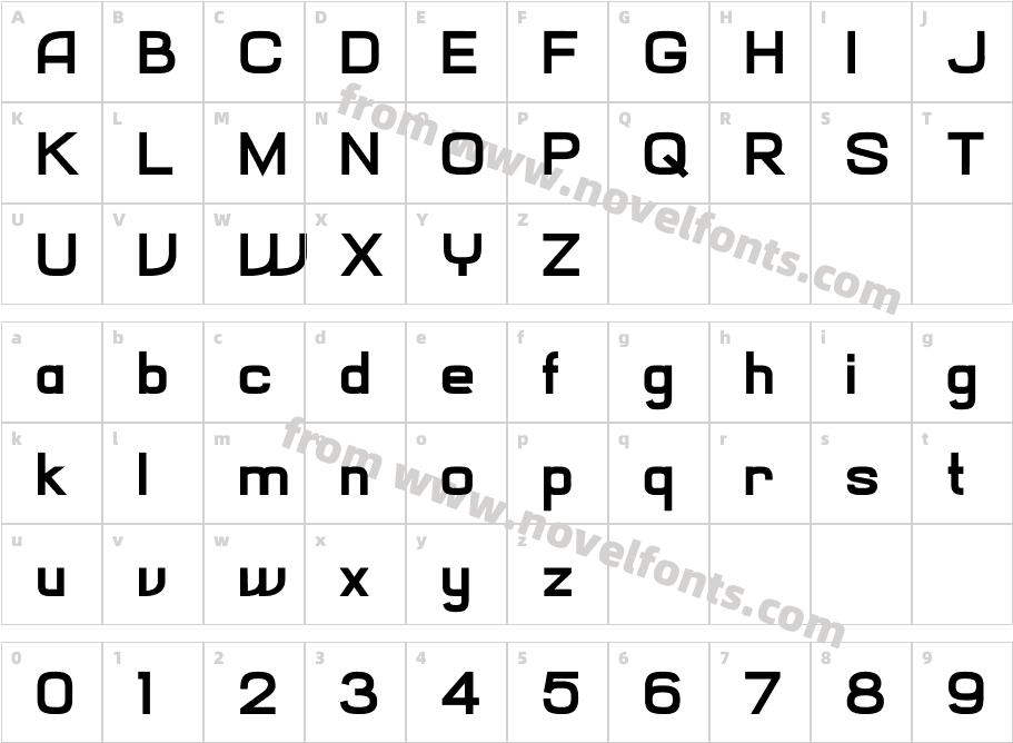 Saffar Bold RegularCharacter Map